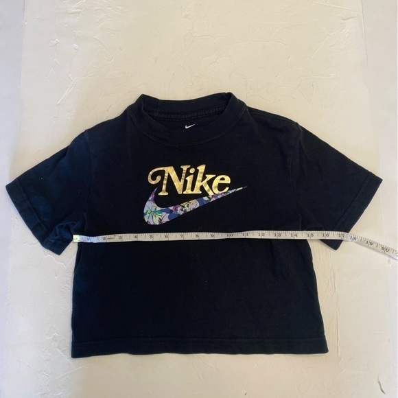 NIKE Black Floral Crop Top Tee - Picture 6 of 7